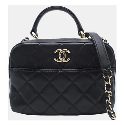 Chanel Black Lambskin Small Trendy CC Bowling Bag