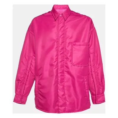 Valentino Pink Nylon Rockstud Detail Padded Oversized Jacket