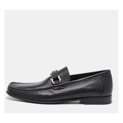 Salvatore Ferragamo Black Leather Gancini Loafers Size 41.5