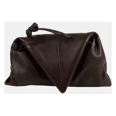 Bottega Veneta Brown Leather Triangle Clutch Bag