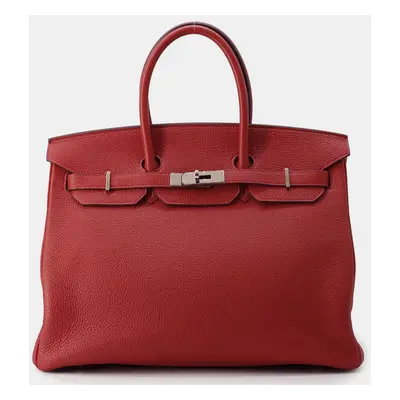 Hermes Rouge Vif Togo Leather Birkin Bag