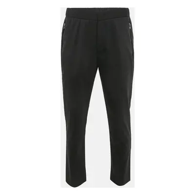 Emporio Armani Black Pinstripe Wool Blend Formal Trousers