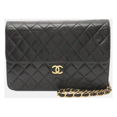 Chanel Black CC Quilted Lambskin Single Flap