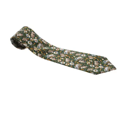 Céline Green Printed Traditional Silk Tie