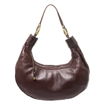 Chloe Dark Brown Leather Crescent Hobo