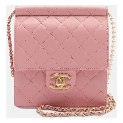 Chanel Pink Small Lambskin Chic Pearls Flap