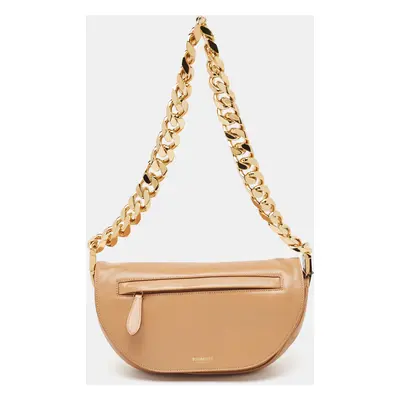 Burberry Beige Soft Leather Small Olympia Bag