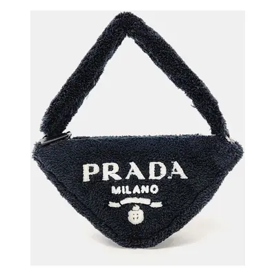 Prada Black Fabric Triangle Terry Tote Bag