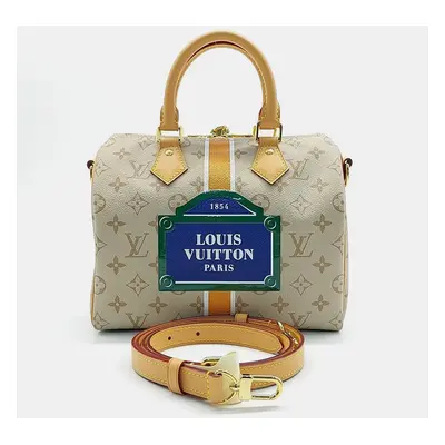 Louis Vuitton Beige Leather Bandouliere Speedy bag