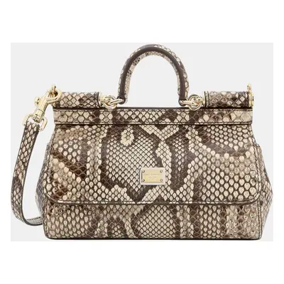 Dolce & Gabbana White Animalier Print Handbag