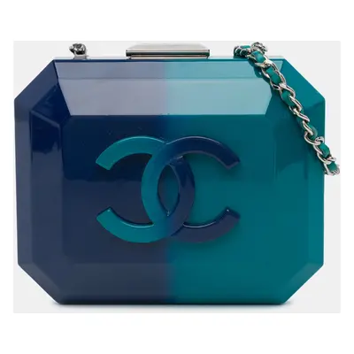 Chanel Blue CC Ombre Acrylic Clutch on Chain Bag