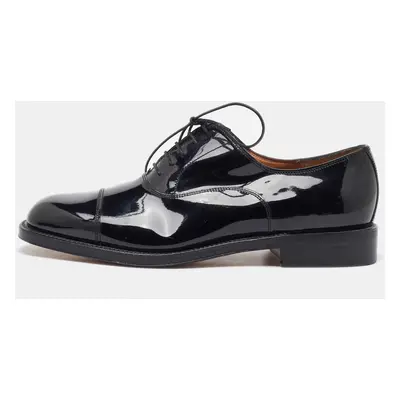 Salvatore Ferragamo Black Patent Leather Lace Up Oxfords Size 41.5