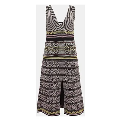 M Missoni Multicolor Patterned Lurex Knit Sleeveless Midi Dress