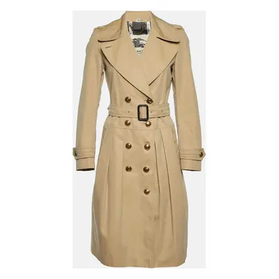 Burberry Beige Cotton Double Breasted Trench Coat