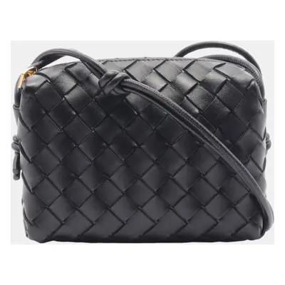 Bottega Veneta Black Leather Intrecciato Loop Camera Bag