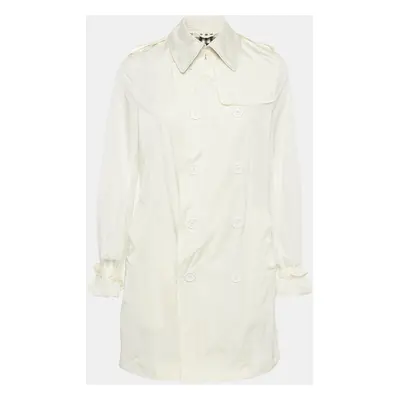 Burberry London White Nylon Double Breasted Trench Coat