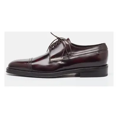 Salvatore Ferragamo Dark Burgundy Leather Lace Up Derby Size 41.5