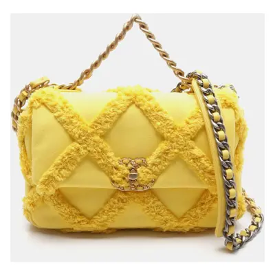 Chanel Yellow Canvas Shoulder Bag