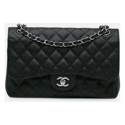 Chanel Black Jumbo Classic Caviar Double Flap