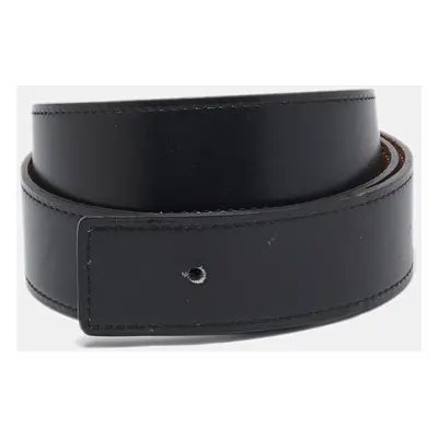 Hermès Noir/Gold Box and Togo Leather Reversible Belt Strap