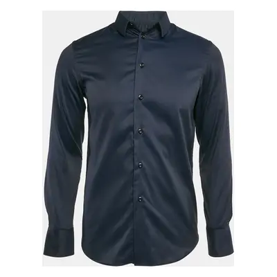 Emporio Armani Blue Cotton Long Sleeve Shirt