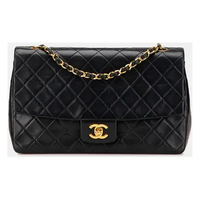 Chanel Black CC Quilted Lambskin Single Flap