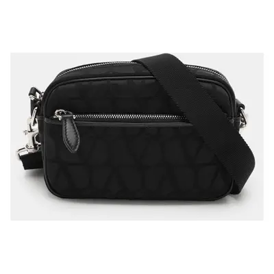 Valentino Black Fabric and Leather Iconographe Messenger Bag