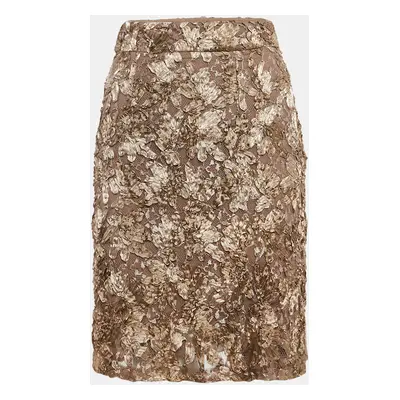 Burberry Brown Ribbon Work Tulle Short Skirt