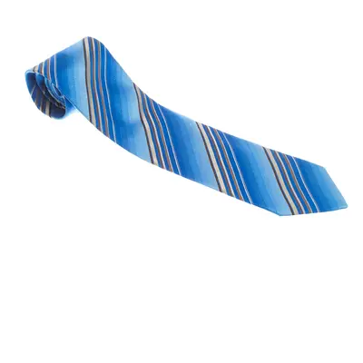 Ermenegildo Zegna Blue Diagonal Striped Silk Tie