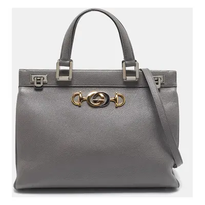 Gucci Grey Leather Zumi Tote