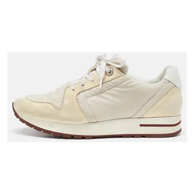 Loro Piana White/Cream Suede and Neoprene My Wind Sneakers Size