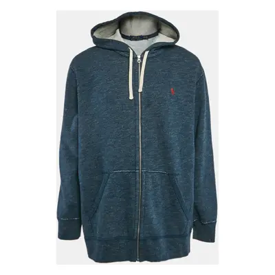 Polo Ralph Lauren Blue Cotton Zip-Up Hooded Sweatshirt