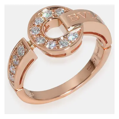 Bvlgari 18K Rose Gold and Diamond Bvlgari Bvlgari Band Ring EU