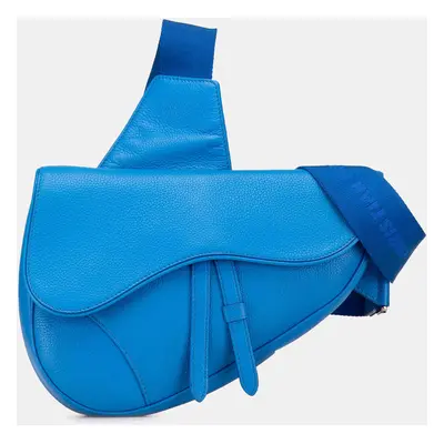 Dior Blue Leather Saddle Crossbody