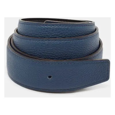 Hermes Bleu/Noir Evergrain and Box Leather Reversible Belt Strap