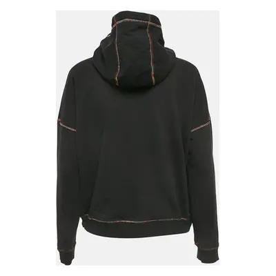 Missoni Black Logo Embroidery Cotton Hooded Sweatshirt