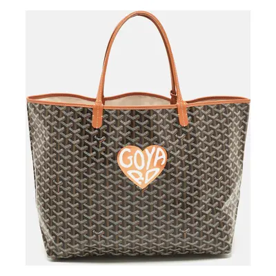 Goyard Brown Goyardine Coated Canvas and Leather Coeur Saint Louis GM Tote