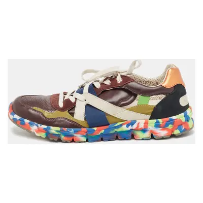 Dolce & Gabbana Multicolor Leather and Suede Graffiti Sneakers Size