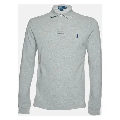 Polo Ralph Lauren Grey Cotton Long Sleeve Polo T-Shirt