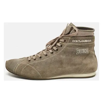 Dolce & Gabbana Grey Suede High Top Sneakers Size 43.5