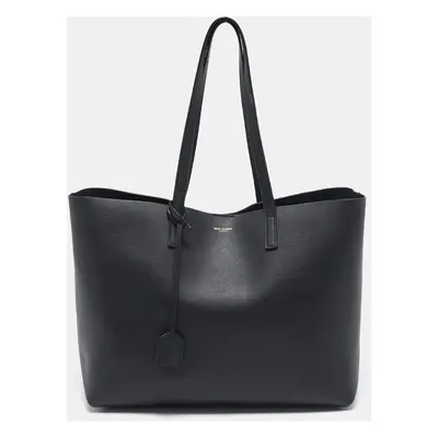 Saint Laurent Black Leather E/W Shopper Tote