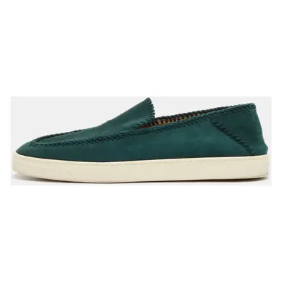 Giorgio Armani Green Suede Galleria Slip On Sneakers Size