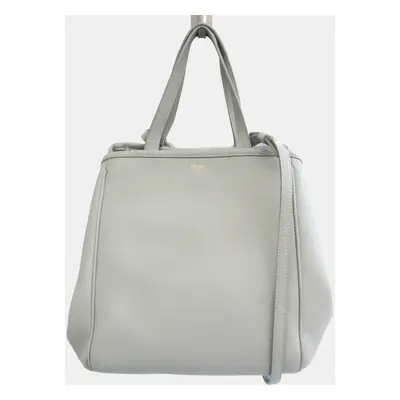 Celine Light Blue Grey Leather Medium Cabas Phantom Tote Bag