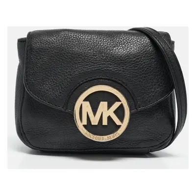 MICHAEL Michael Kors Black Leather Fulton Crossbody Bag