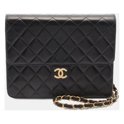 Chanel Black Quilted Lambskin Single Flap