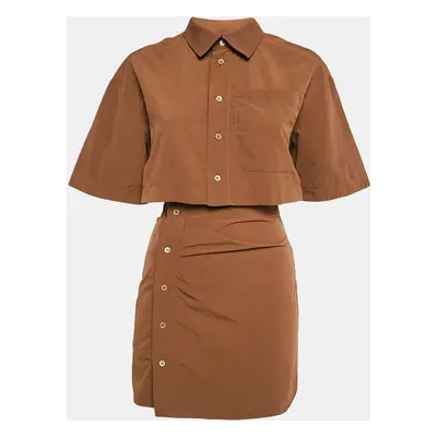 Jacquemus Brown Nylon Cut-Out Arles Mini Dress