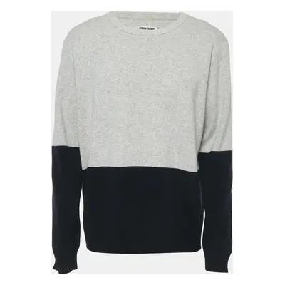 Zadig & Voltaire Grey/Blue Wool Full Sleeve Jumper