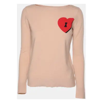 Diane Von Furstenberg Beige Knit Wool Phima Locket Sweater