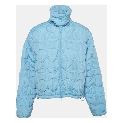 Louis Vuitton Blue Monogram Quilted Crepe Zip-Up Jacket