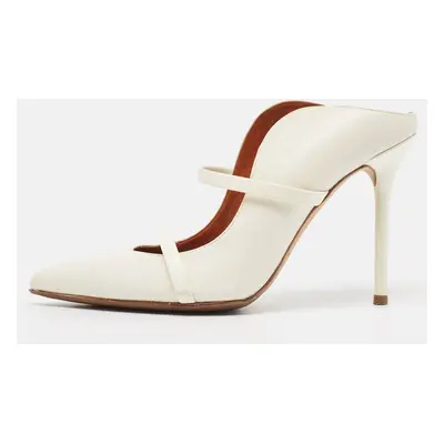 Malone Souliers White Leather Maureen Mules Size